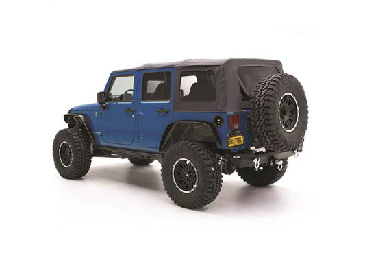 07-09 WRANGLER JK 4DR REPLACEMENT SOFT TOP W/TINTED WINDOWS & NO UPPER DOORS; BLACK DIAMOND