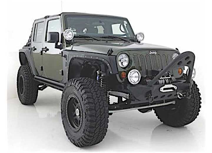 07-18 WRANGLER JK 2/4 DR SRC FRONT STINGER BUMPER W/D-RING MOUNTS; BLACK TEXTURED