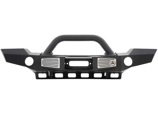 07-18 WRANGLER JK 2/4 DR XRC ATLAS FRONT BUMPER W/GRILLE GUARD & FOG LIGHT HOLES; BLACK