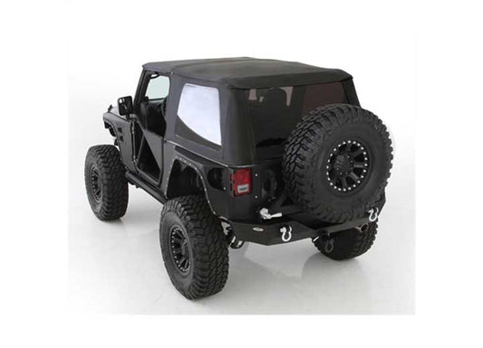 07-18 WRANGLER JK 2DR BOWLESS COMBO TOP W/TINTED WINDOWS & NO UPPER DOORS; BLACK DIAMOND