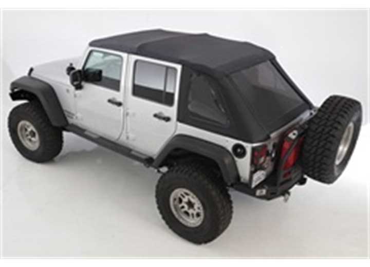 Smittybilt Bowless Combo Top Kit with Tinted Windows - Black Diamond, 2007-2018 Jeep Wrangler JK 4-Door