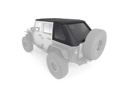 Smittybilt Bowless Combo Top Kit with Tinted Windows - Black Diamond, 2007-2018 Jeep Wrangler JK 4-Door