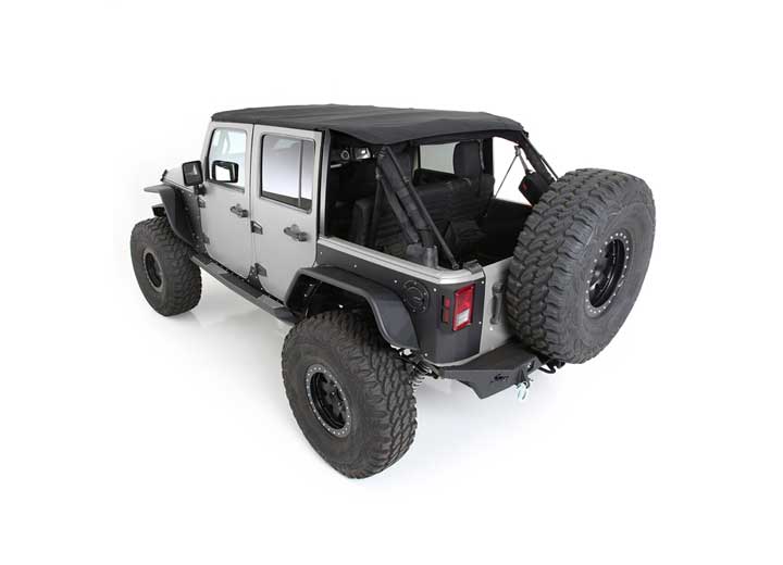 Smittybilt Bowless Combo Top Kit with Tinted Windows - Black Diamond, 2007-2018 Jeep Wrangler JK 4-Door