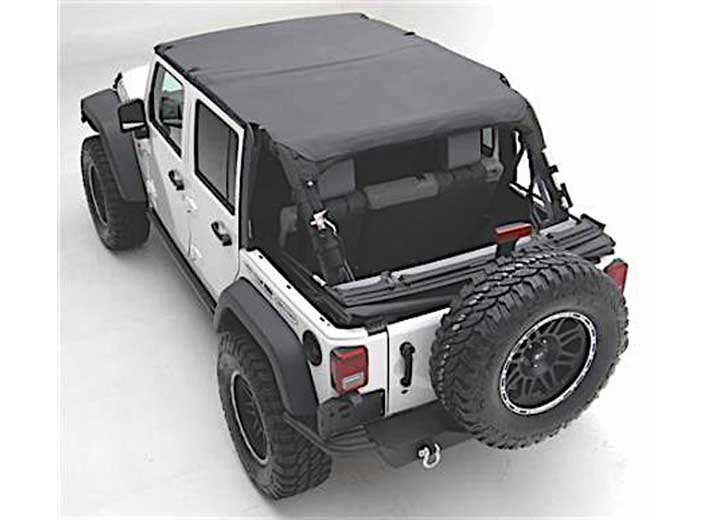 Smittybilt Extended Brief Top - Black Diamond, 2007-2018 Jeep Wrangler JK 4-Door Smittybilt