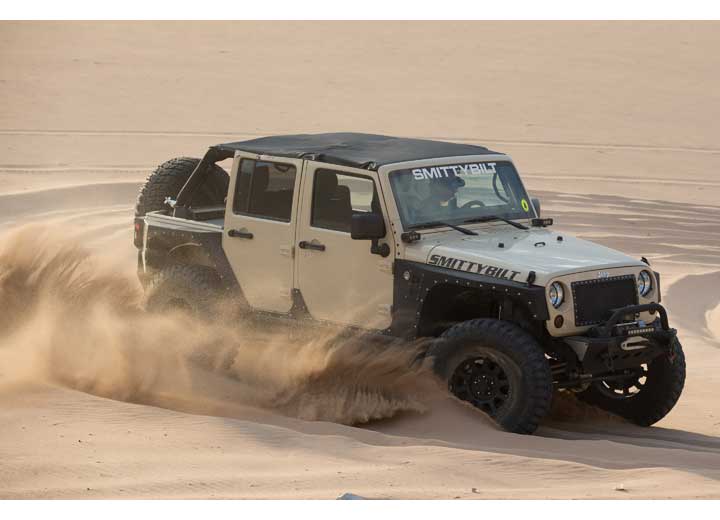 Smittybilt Extended Brief Top - Black Diamond, 2007-2018 Jeep Wrangler JK 4-Door