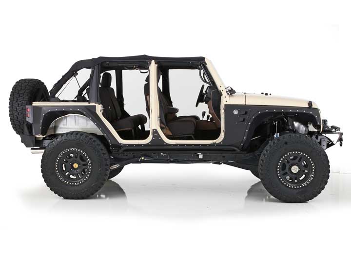 Smittybilt Extended Brief Top - Black Diamond, 2007-2018 Jeep Wrangler JK 4-Door