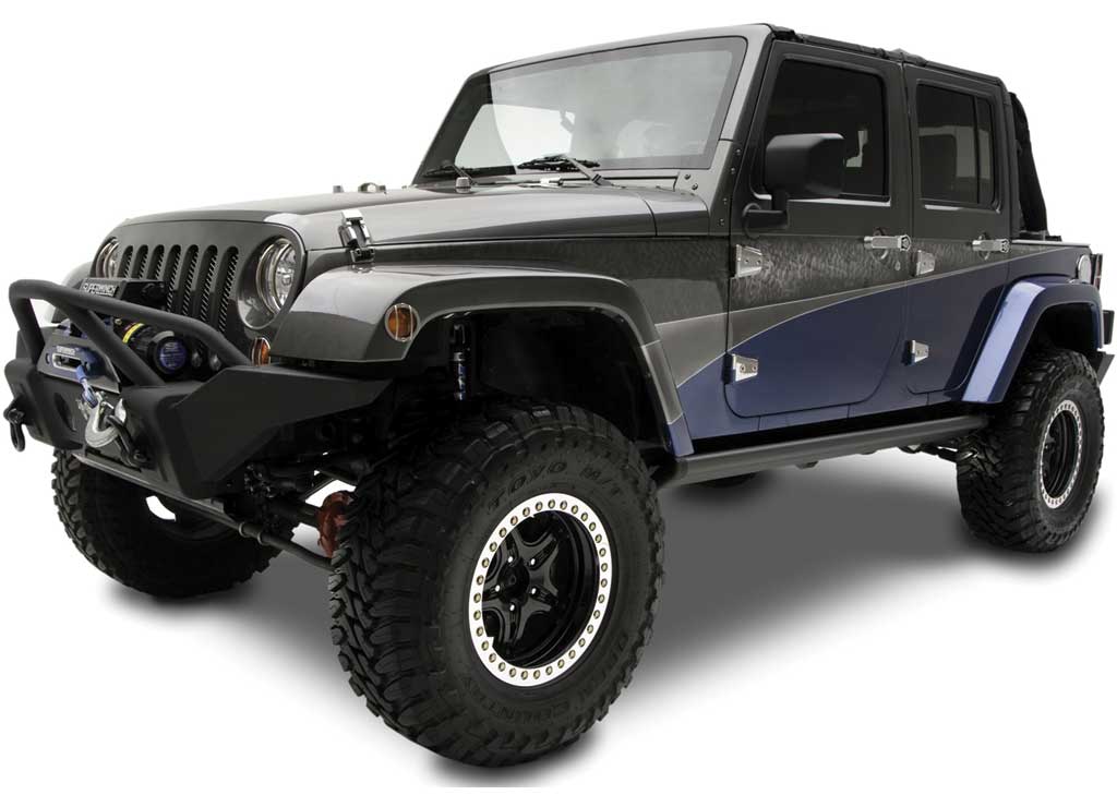 Amp Research - 07 - 18 WRANGLER JK UNLIMITED(4 - DOOR ONLY)POWERSTEP W/LIGHT KIT
