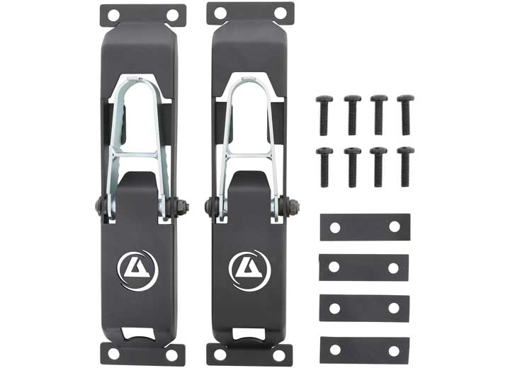 07-C WRANGLER; 20-C GLADIATOR ATLAS DOOR STEPS; SOLD AS PAIR; BLACK POWDER COAT BODY