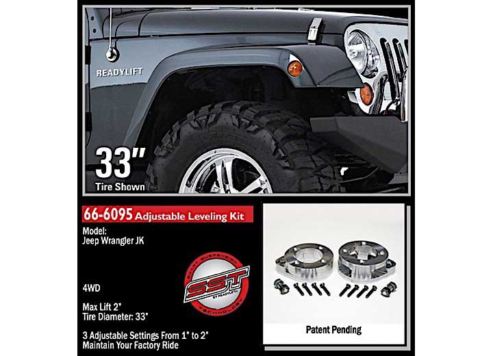 1-2IN FRONT LEVEL KIT 07-18 JEEP JK