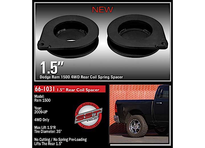1.5IN REAR COIL SPACER 09-18 RAM 1500 ReadyLift Suspension