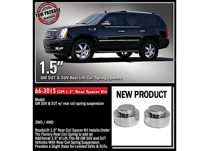 1.5IN REAR COIL SPRING SPACER 2000-2020 CADILLAC ESCALADE/EXT/ESV-NON AWD ReadyLift Suspension