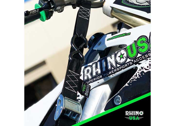 1.5IN X 8FT HEAVY-DUTY YELLOW CAMBUCKLE MOTORCYCLE TIE-DOWN STRAPS (2-PACK) Rhino USA