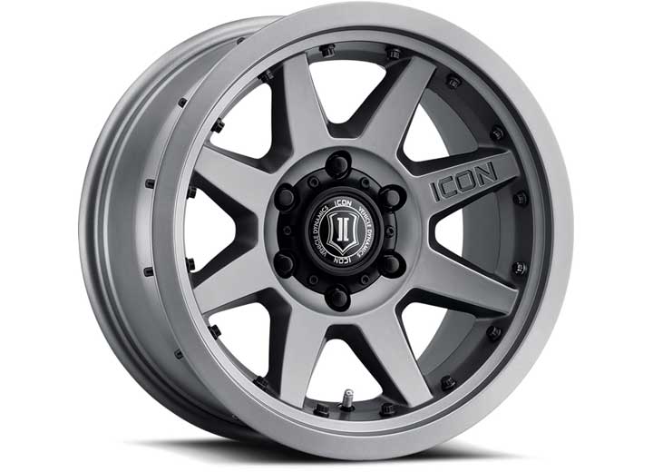 17" REBOUND PRO WHEELS SIZE 17X8.5 FINISH TITANIUM BOLT PATTERN 5 x 5" BACKSPACE 4.5" OFFSET -6mm