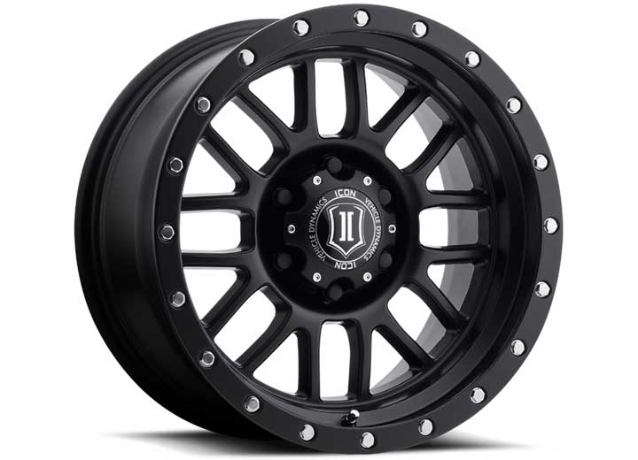 17 X 8.5 ALPHA 6 X 5.5IN 4.75IN BP 0MM OFFSET - SAT BLACK Icon Vehicle Dynamics