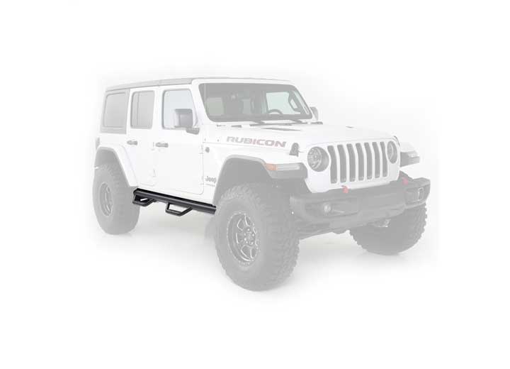 18-C JEEP WRANGLER JL 4DR WHEEL TO WHEEL NERF STEPS (LIGHT TEXTURED BLACK)