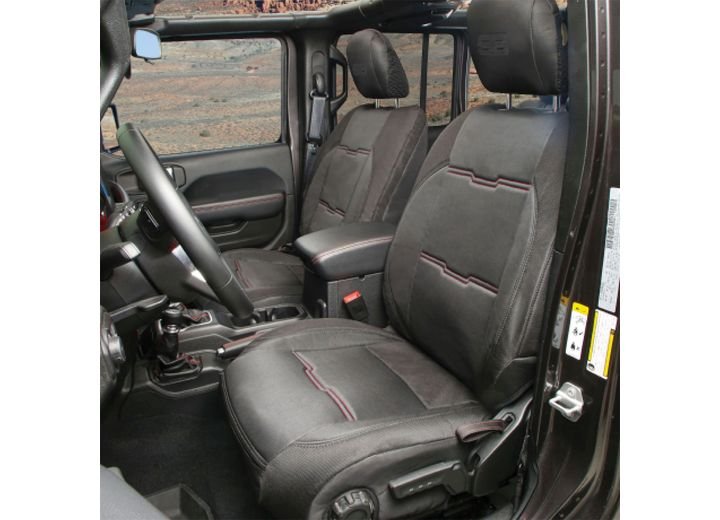 18-C WRANGLER JL; 20-C GLADIATOR JT GEN2 NEOPRENE FRONT/REAR SEAT COVER; BLACK/BLACK