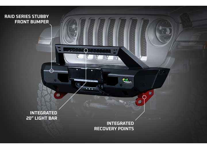 Ironman 4x4 - 18 - C WRANGLER RAID SERIES SHORT FRONT BUMPER KIT