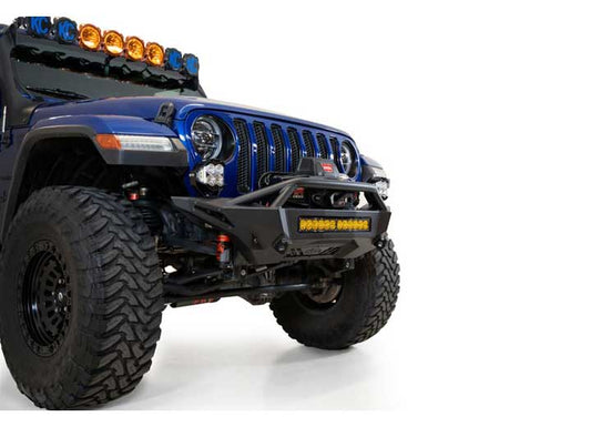 18-C WRANGLER STEALTH FIGHTER FRONT BUMPER W/D RING & WINCH MOUNT UNIVERSAL 20IN MOUNTS BLACK