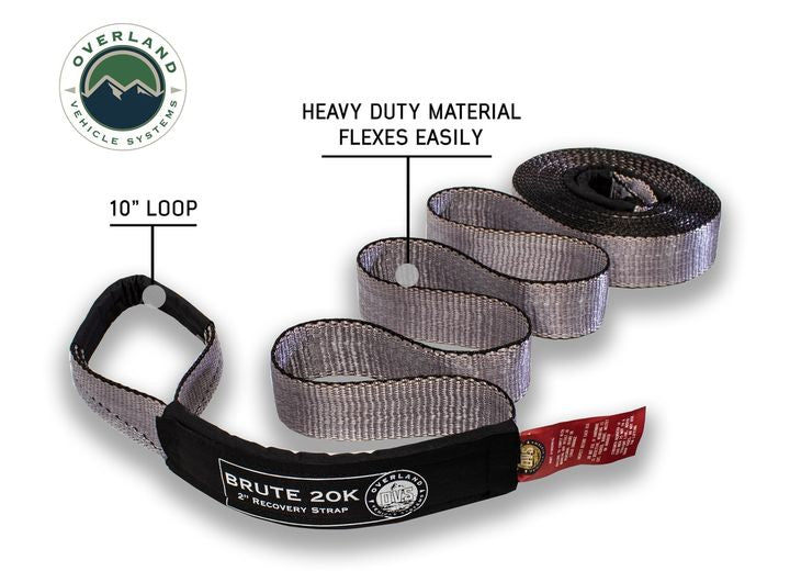 Heavy-Duty 20,000 LB Tow Strap - 2" x 30' with Storage Bag and Reinforced Ends