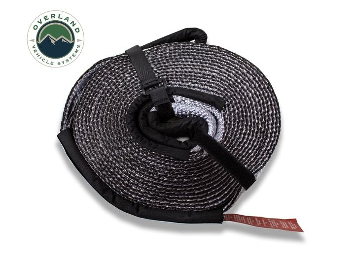 Heavy-Duty 30,000 LB Towing Strap - 3" x 30' Gray with Black Ends & Storage Bag