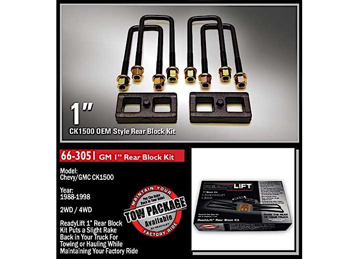 1IN REAR BLOCK KIT 00-10 CHEVY/GMC 1500/2500/3500HD