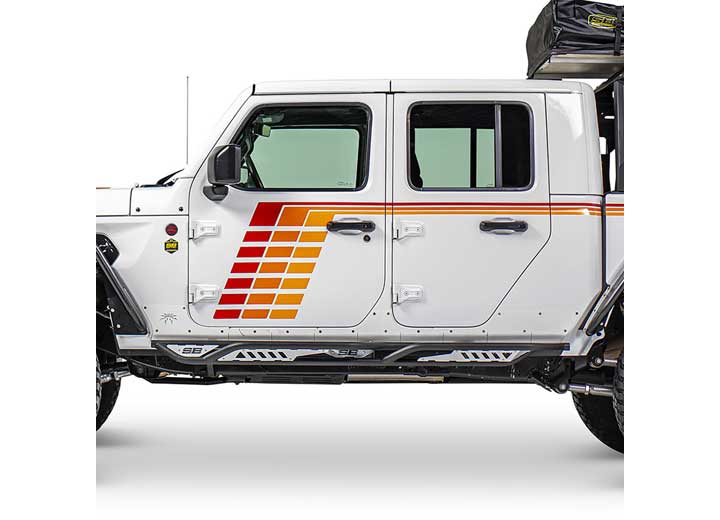 20-C GLADIATOR JT 4DR APOLLO ROCK SLIDERS WITH STEPS; PAIR Smittybilt