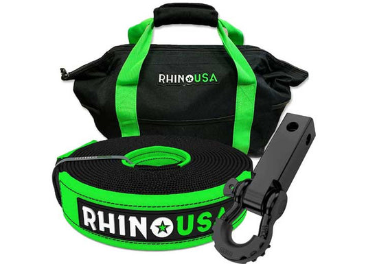 20FT Heavy-Duty Tow Strap with Shackle Hitch Receiver Set