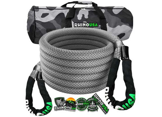 20FT Kinetic Energy Recovery Rope - 7/8IN Gray for Off-Road Adventures