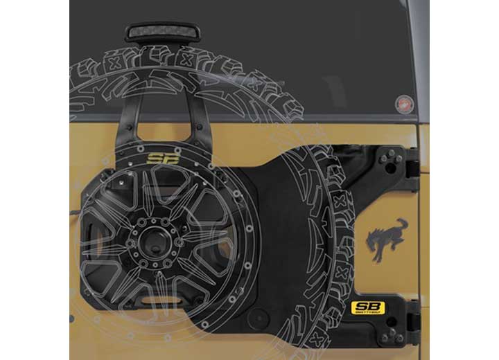 Smittybilt HD Pivot Tire Carrier - Black, 2021-2025 Ford Bronco