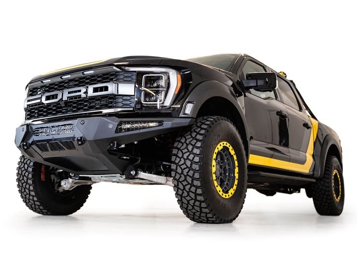 21-C FORD RAPTOR HONEYBADGER FRONT BUMPER HAMMER BLACK POWDERCOAT FINSH