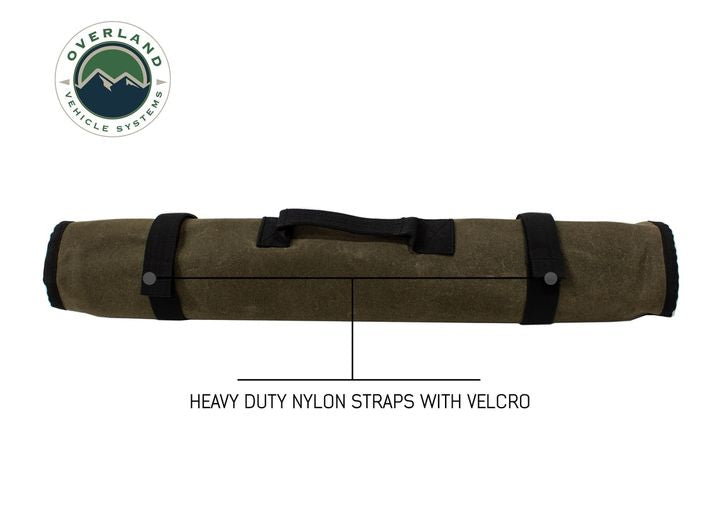 Premium Waxed Canvas Rolled Bag with Handle and Straps - #16 Durable Design Overland Vehicle Systems / Up Down Air