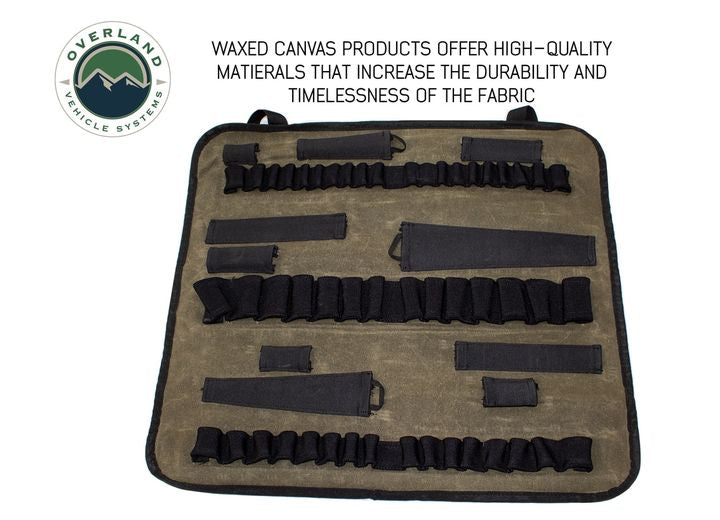 Premium Waxed Canvas Rolled Bag with Handle and Straps - #16 Durable Design Overland Vehicle Systems / Up Down Air