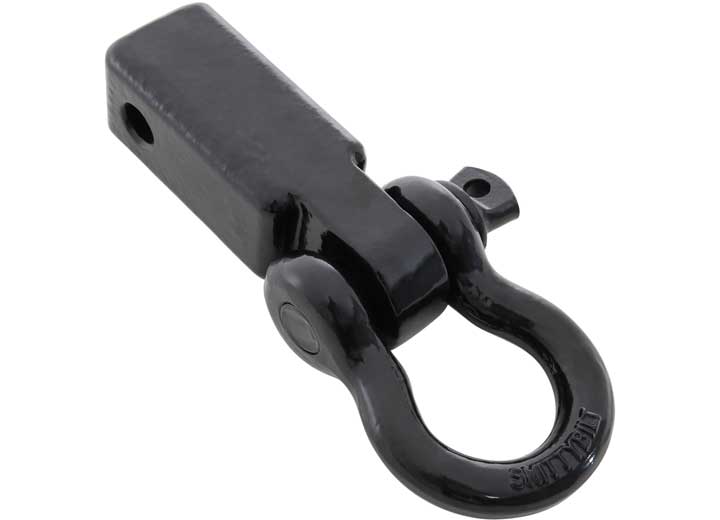 2IN RECEIVER MOUNTED D-RING SHACKLE; 3/4IN 4.75 TON RATING; BLACK