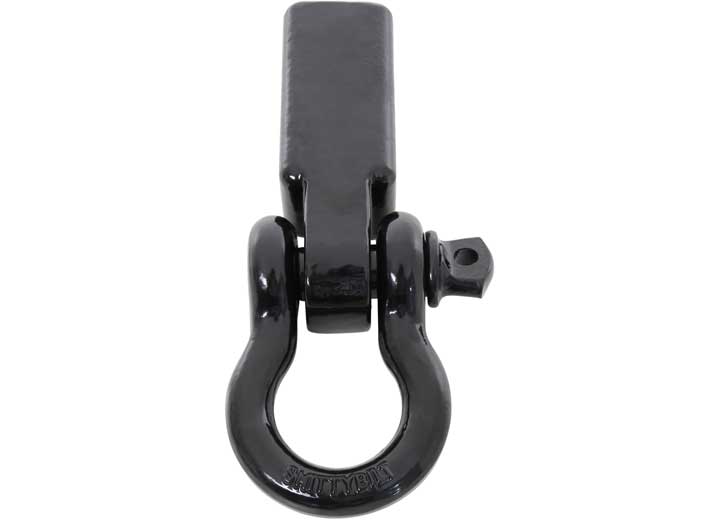 2IN RECEIVER MOUNTED D-RING SHACKLE; 3/4IN 4.75 TON RATING; BLACK
