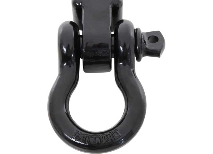 2IN RECEIVER MOUNTED D-RING SHACKLE; 3/4IN 4.75 TON RATING; BLACK