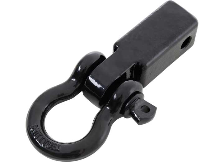2IN RECEIVER MOUNTED D-RING SHACKLE; 3/4IN 4.75 TON RATING; BLACK