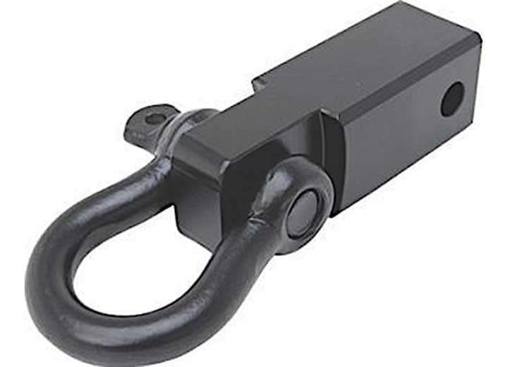 2IN RECEIVER MOUNTED D-RING SHACKLE; 3/4IN 4.75 TON RATING; BLACK