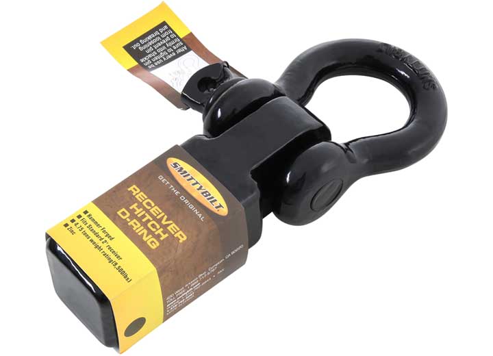 2IN RECEIVER MOUNTED D-RING SHACKLE; 3/4IN 4.75 TON RATING; BLACK