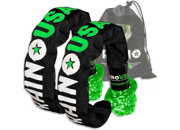 Vibrant Green 3/8IN Synthetic Soft Shackles (Set of 2)