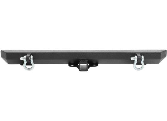 76-06 WRANGLER CJ/YJ/TJ/LJ SRC CLASSIC ROCK CRAWLER REAR BUMPER W/2IN RECEIVER & D-RINGS; BLACK TEXT