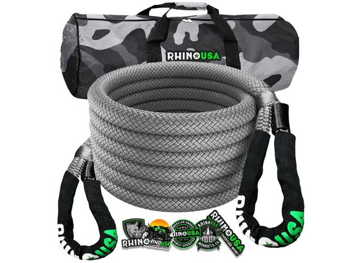 20FT Kinetic Energy Recovery Rope - 7/8IN Gray for Off-Road Adventures