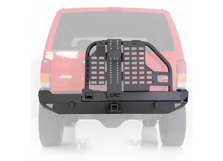 Smittybilt - 84 - 01 CHEROKEE (XJ) 2/4 DOOR XRC REAR BUMPER W/HITCH & TIRE CARRIER - BLACK TEXTURED