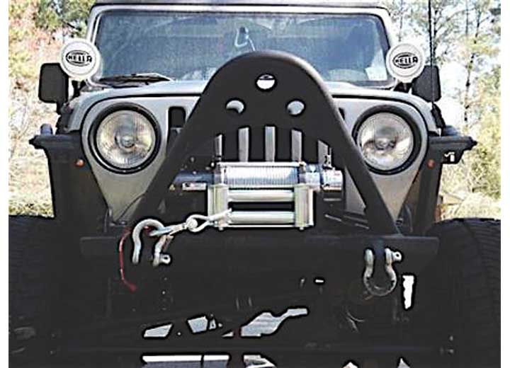 87-06 JEEP WRANGLER, RUBICON AND UNLIMITED SRC FRONT STINGER BUMPER W/D-RING MOUNTS; BLACK TEXTURED