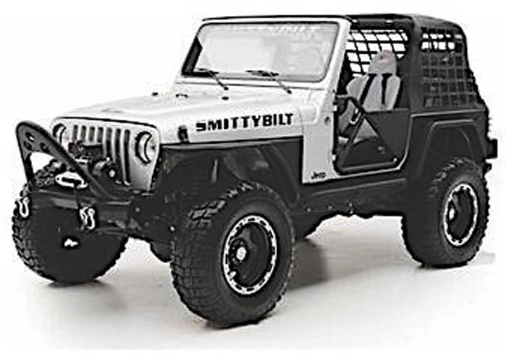87-06 JEEP WRANGLER, RUBICON AND UNLIMITED SRC FRONT STINGER BUMPER W/D-RING MOUNTS; BLACK TEXTURED