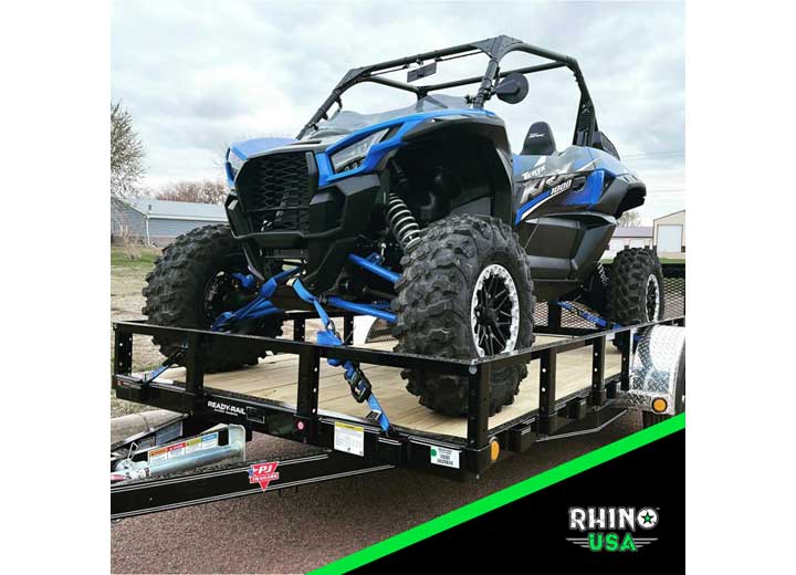 Rhino USA - 8FT Heavy Duty Blue Ratchet Tie - Downs (Set of 4)
