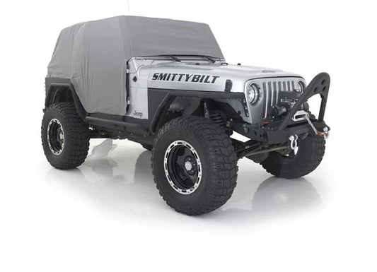 Smittybilt Water-Resistant Cab Cover with Door Flaps - Gray (92-06 Jeep Wrangler YJ & TJ)