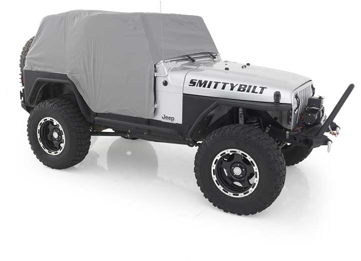 Smittybilt Water-Resistant Cab Cover with Door Flaps - Gray (92-06 Jeep Wrangler YJ & TJ)