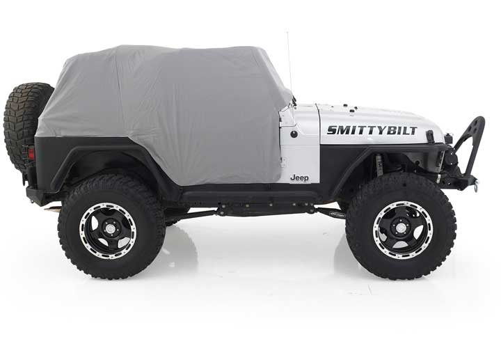 Smittybilt Water-Resistant Cab Cover with Door Flaps - Gray (92-06 Jeep Wrangler YJ & TJ)