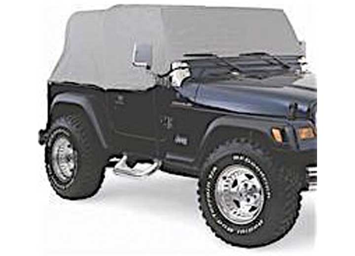 Smittybilt Water-Resistant Cab Cover with Door Flaps - Gray (92-06 Jeep Wrangler YJ & TJ)