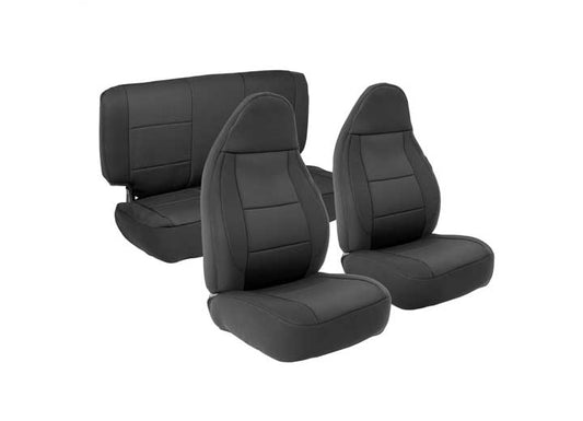 97-02 TJ NEOPRENE SEAT COVER SET FRONT/REAR - BLACK